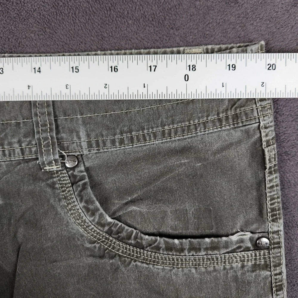 Kuhl Revolvr Pants Mens 38x34 Khaki Green Utility Cargo Stretch Hiking Workwear
